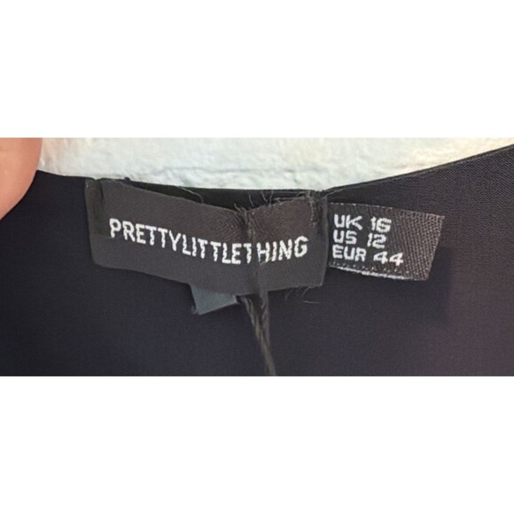 Pretty Little Things Slinky Mesh rRuched Midaxi Dress 12 Witchy Y2K Fairygoth - Picture 6 of 6